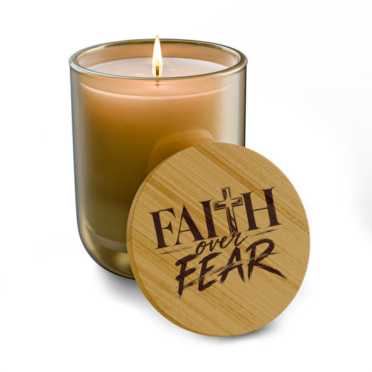 Faith Over Fear Scented Soy Candle Engraved Lid