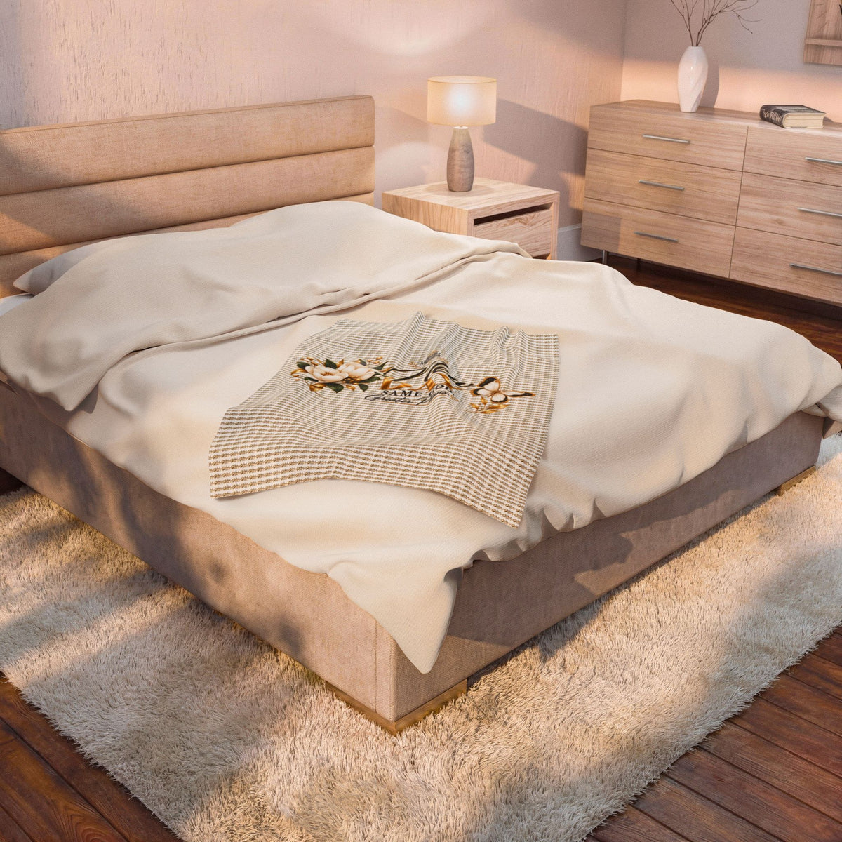 New Day Floral Velveteen Plush Blanket