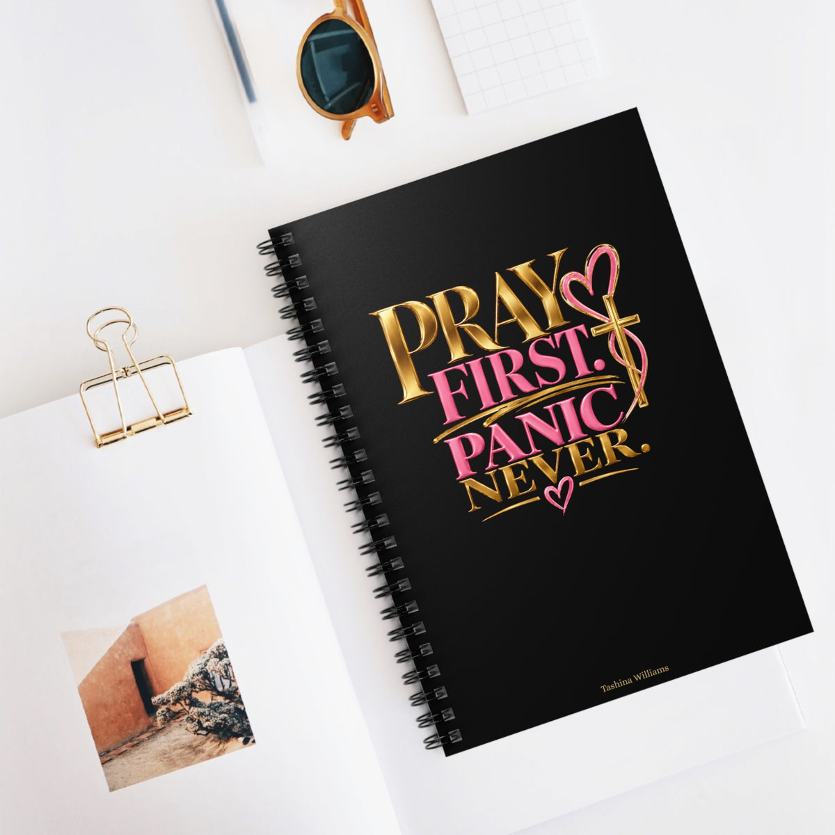Pray First Panic Never Journal