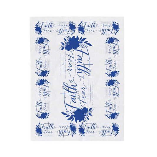 Faith Over Fear Velveteen Plush Blanket