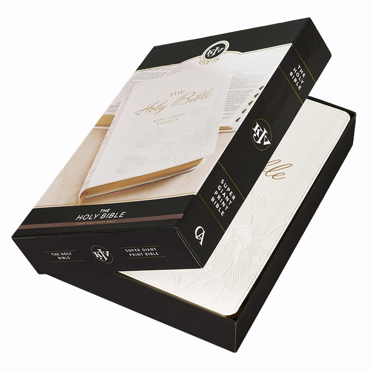 KJV Holy Bible, Super Giant Print Red Letter Edition - Thumb Index Tabs & Ribbon Marker, King James Version, Vegan Leather, White (KJV Super Giant Print Editions)