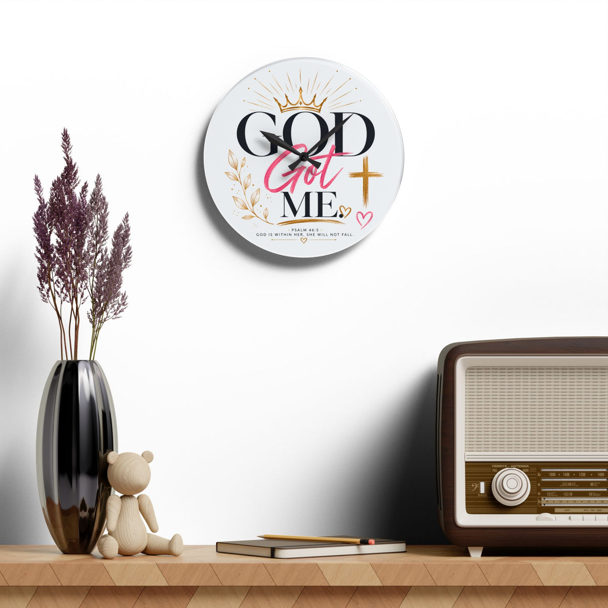 God Got Me Acrylic Wall Clock