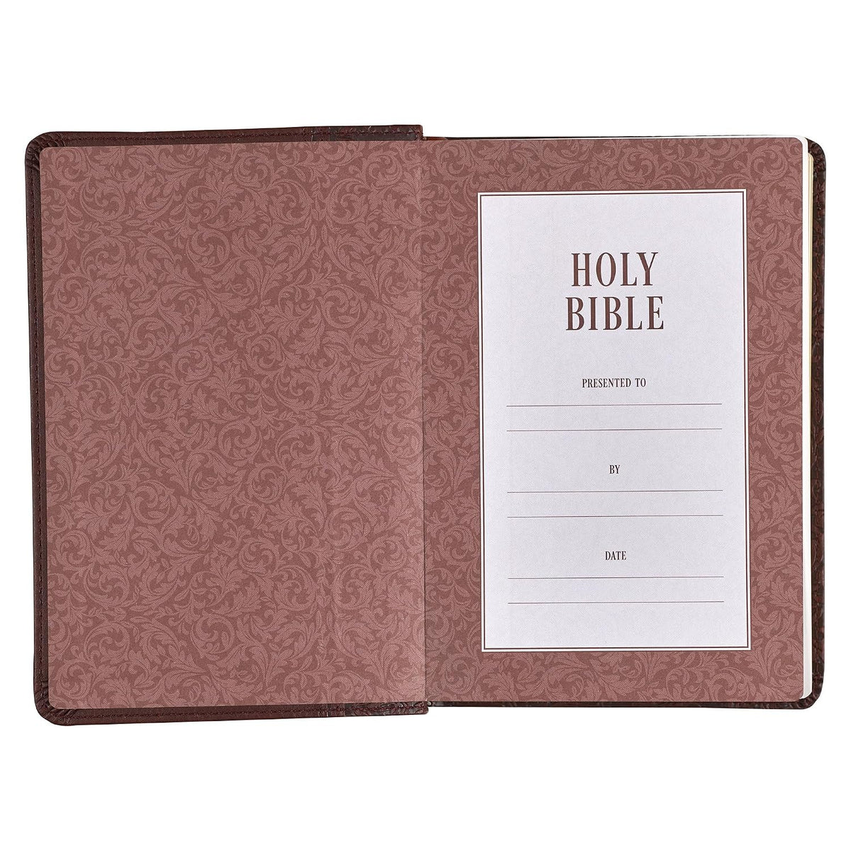 KJV Holy Bible, Compact Large Print Faux Leather Red Letter Edition - Ribbon Marker, King James Version, Medium Brown (KJV Compact LP Editions)