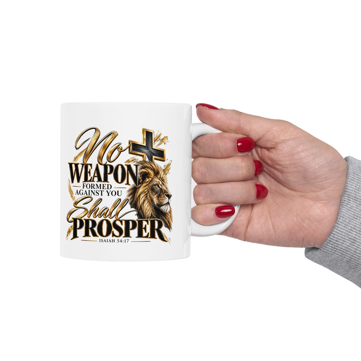 Ceramic Lion Cross Mug