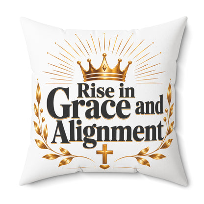 Rise in Grace and Alignment Decorative Pillow