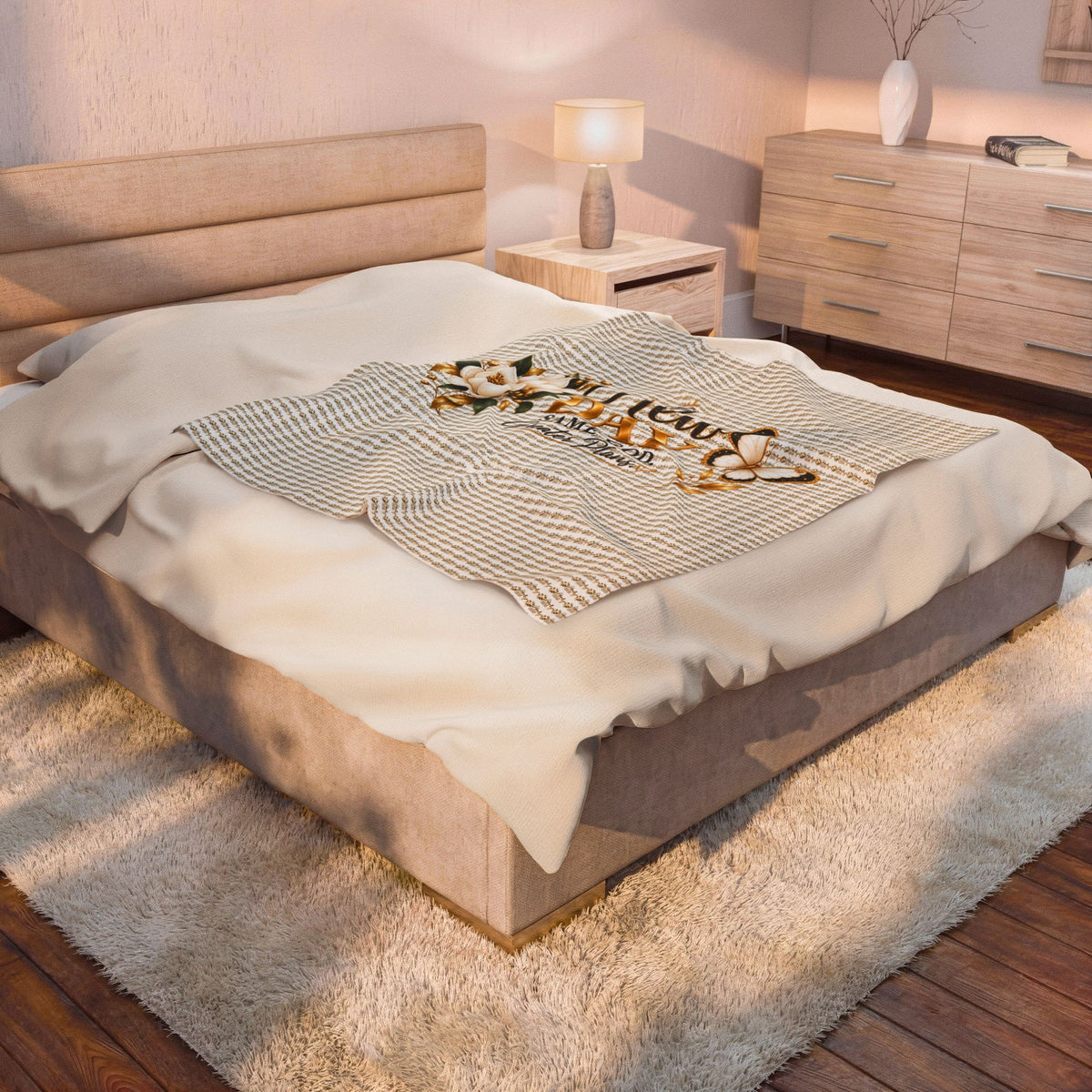New Day Floral Velveteen Plush Blanket