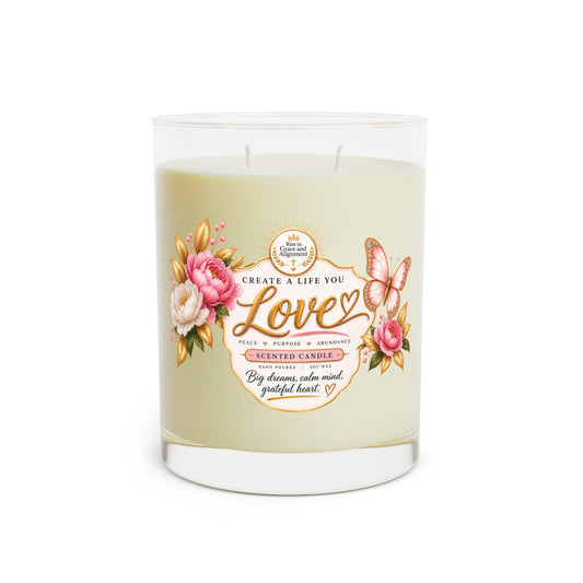 Love Floral Scented Candle Glass Jar