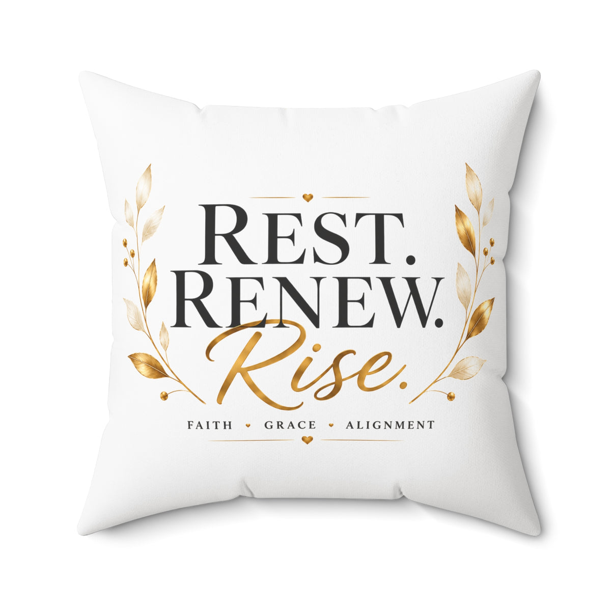 Rest. Renew. Rise. Decorative Pillow