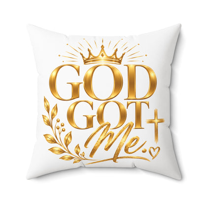 Soft God Got Me Square Pillow