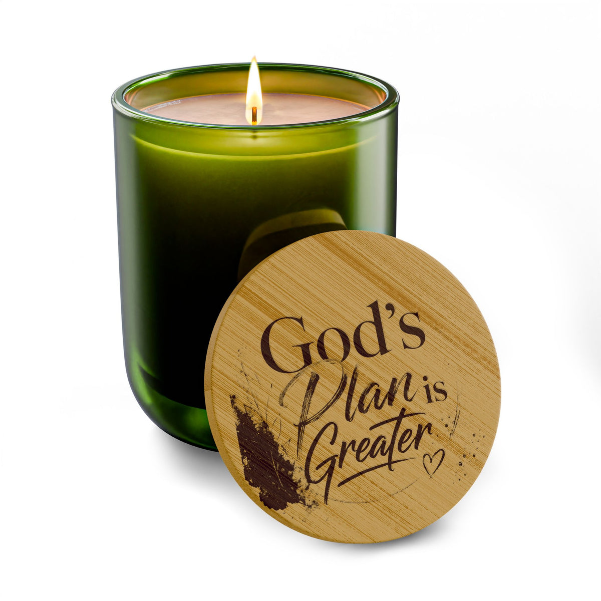 Engraved  Soy Candle — "God's Plan Is Greater"
