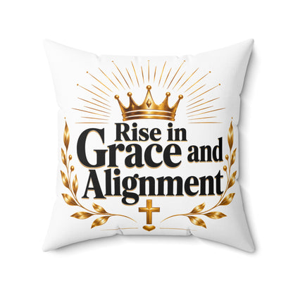 Rise in Grace and Alignment Decorative Pillow