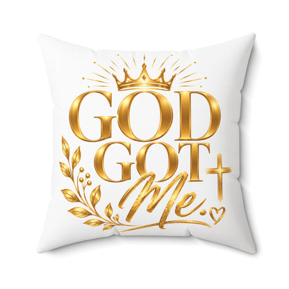 Soft God Got Me Square Pillow