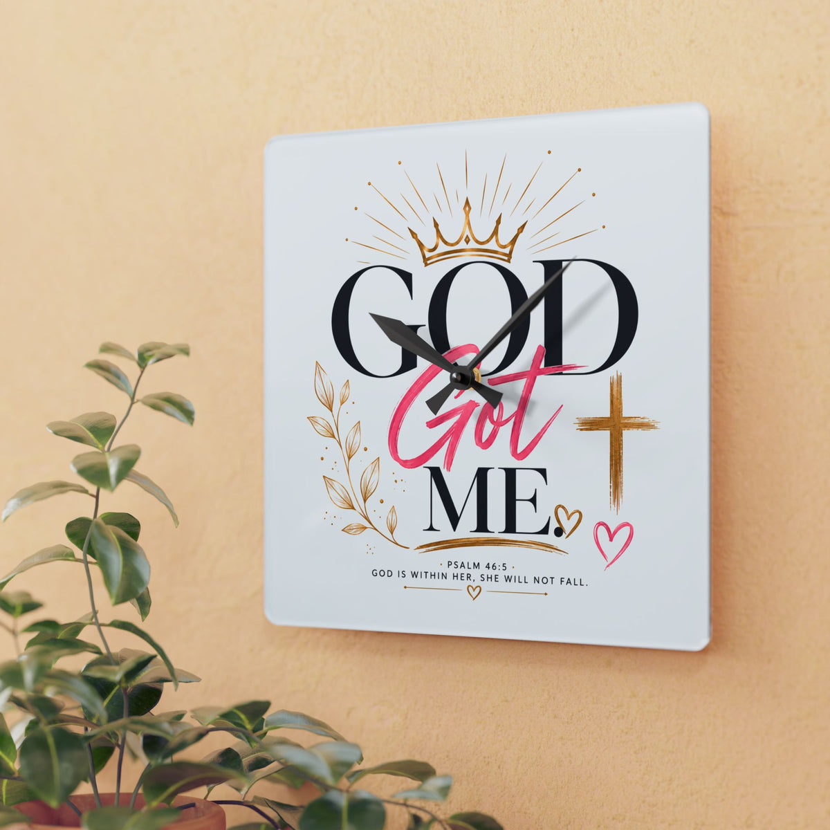 God Got Me Acrylic Wall Clock
