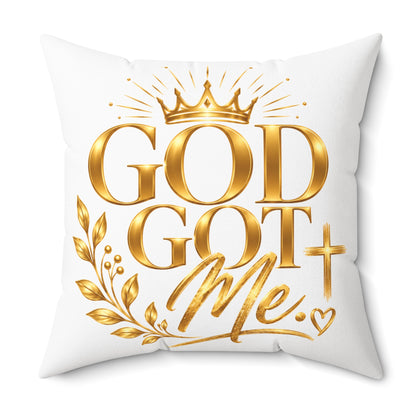 Soft God Got Me Square Pillow