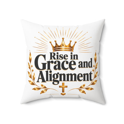 Rise in Grace and Alignment Decorative Pillow