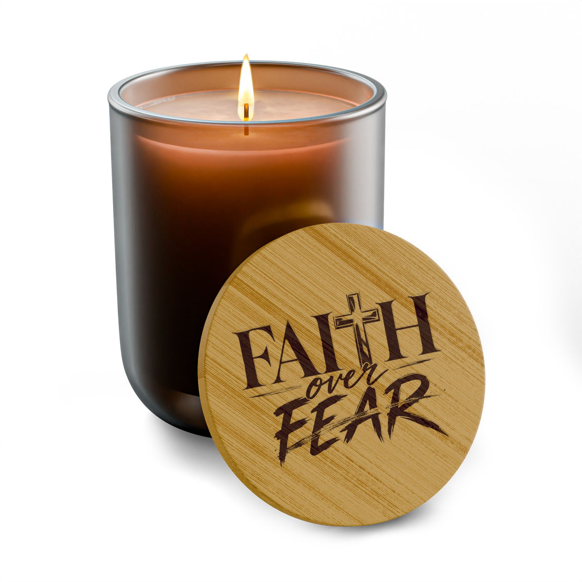 Faith Over Fear Scented Soy Candle Engraved Lid