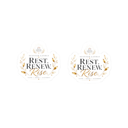 Rest. Renew. Rise. Floral Kiss-Cut Sticker Set