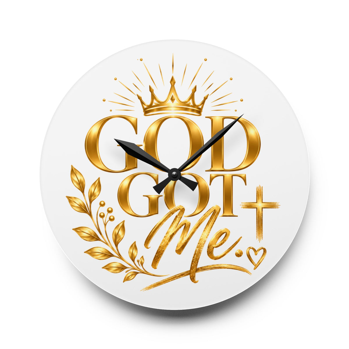 Elegant Acrylic Wall Clock - "God Got Me"