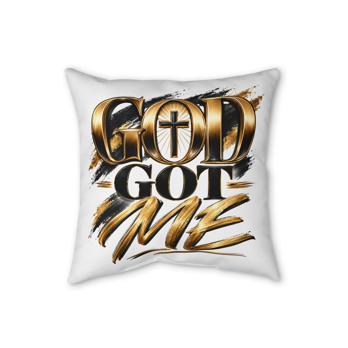 God Got Me Faux Linen Pillow