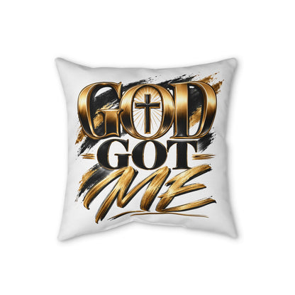 God Got Me Faux Linen Pillow