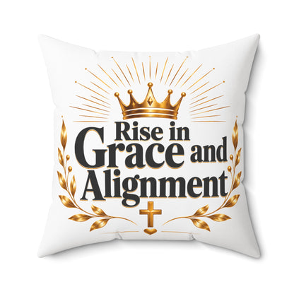 Rise in Grace and Alignment Decorative Pillow