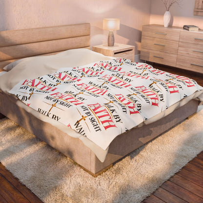 Faith Quote Velveteen Plush Blanket
