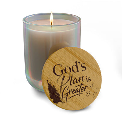 Engraved  Soy Candle — "God's Plan Is Greater"