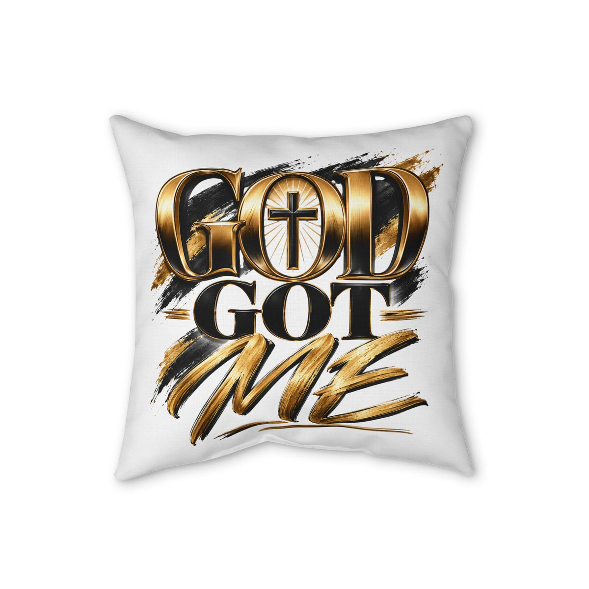 God Got Me Faux Linen Pillow
