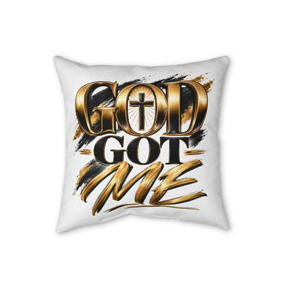 God Got Me Faux Linen Pillow