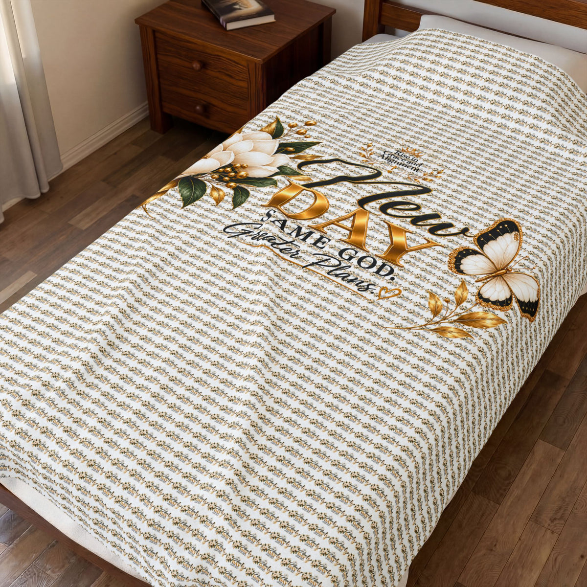 New Day Floral Velveteen Plush Blanket