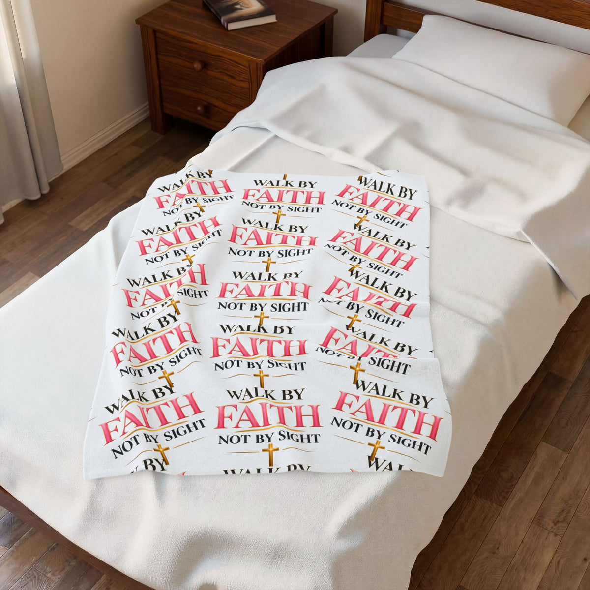 Faith Quote Velveteen Plush Blanket