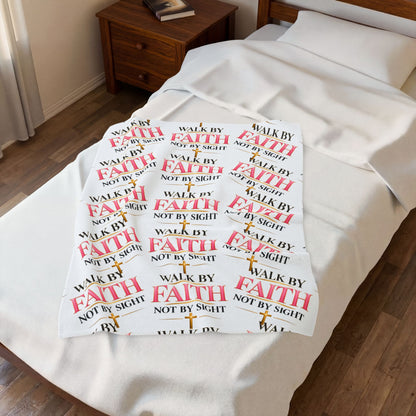 Faith Quote Velveteen Plush Blanket