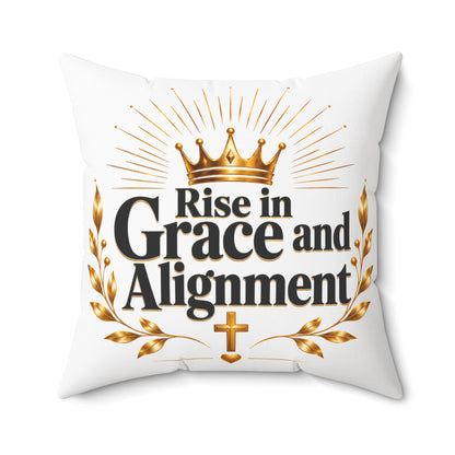 Rise in Grace and Alignment Decorative Pillow