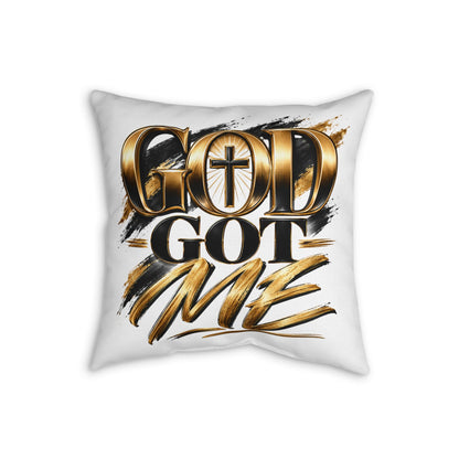 God Got Me Faux Linen Pillow