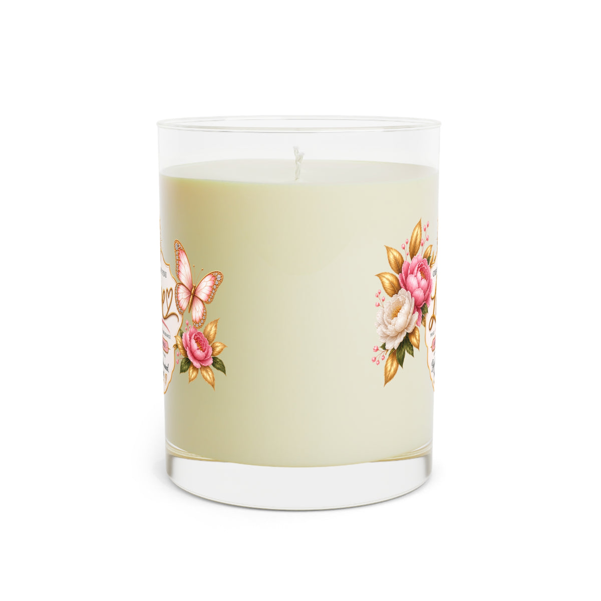 Love Floral Scented Candle Glass Jar