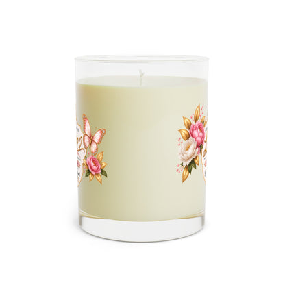 Love Floral Scented Candle Glass Jar