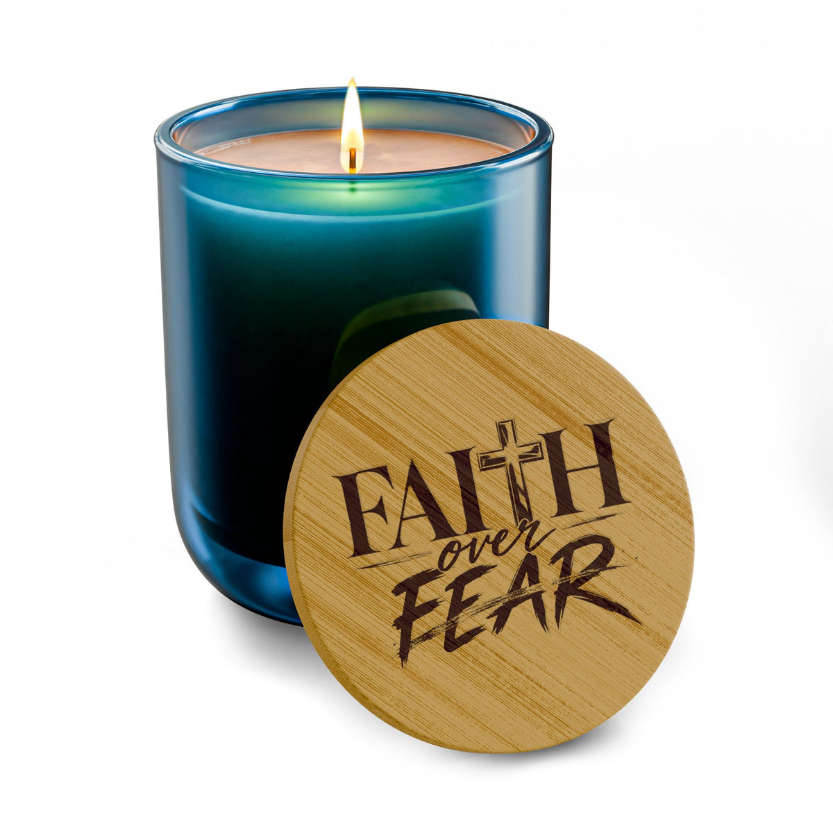 Faith Over Fear Scented Soy Candle Engraved Lid