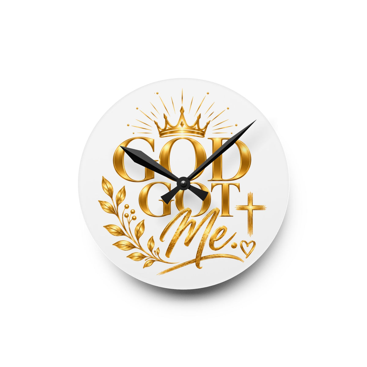Elegant Acrylic Wall Clock - "God Got Me"