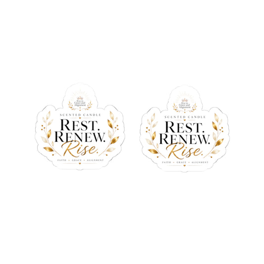 Rest. Renew. Rise. Floral Kiss-Cut Sticker Set