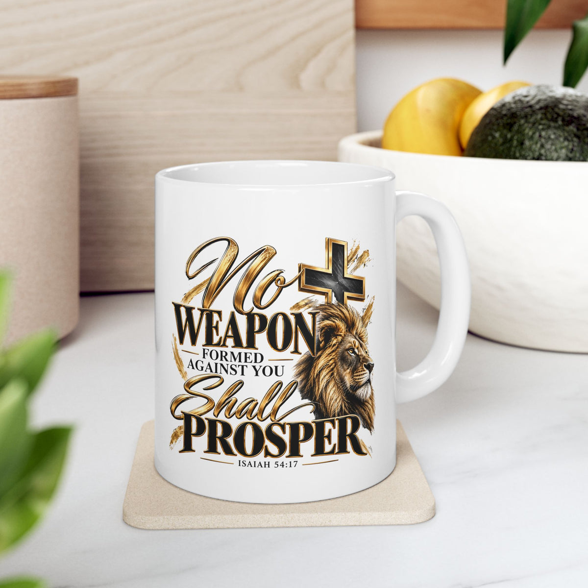 Ceramic Lion Cross Mug