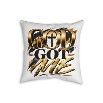 God Got Me Faux Linen Pillow