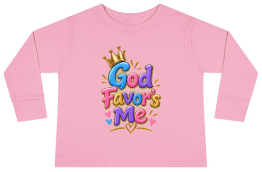 God Favors Me Toddler Long Sleeve Tee