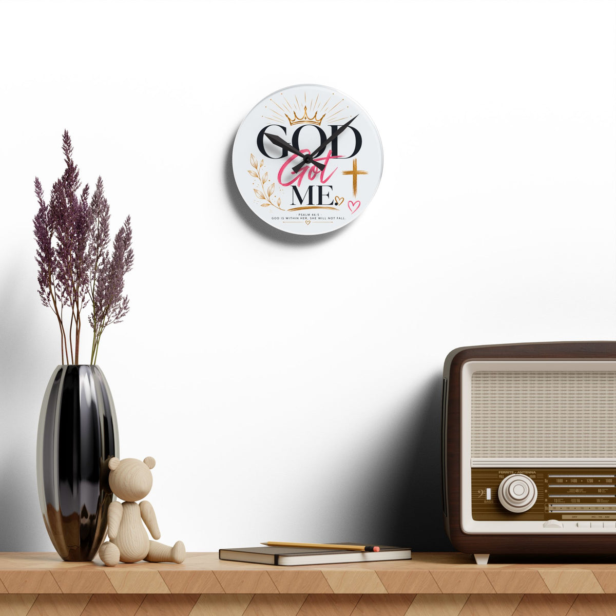 God Got Me Acrylic Wall Clock