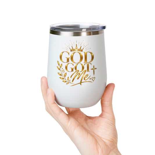 God Got Me 12oz Wine Tumbler