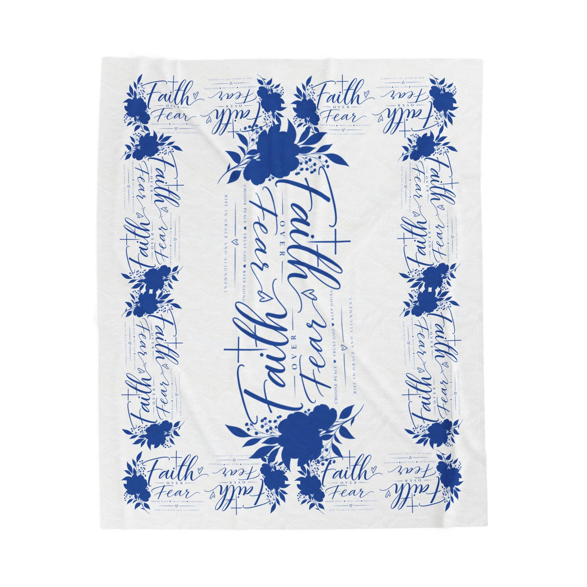 Faith Over Fear Velveteen Plush Blanket
