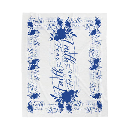 Faith Over Fear Velveteen Plush Blanket