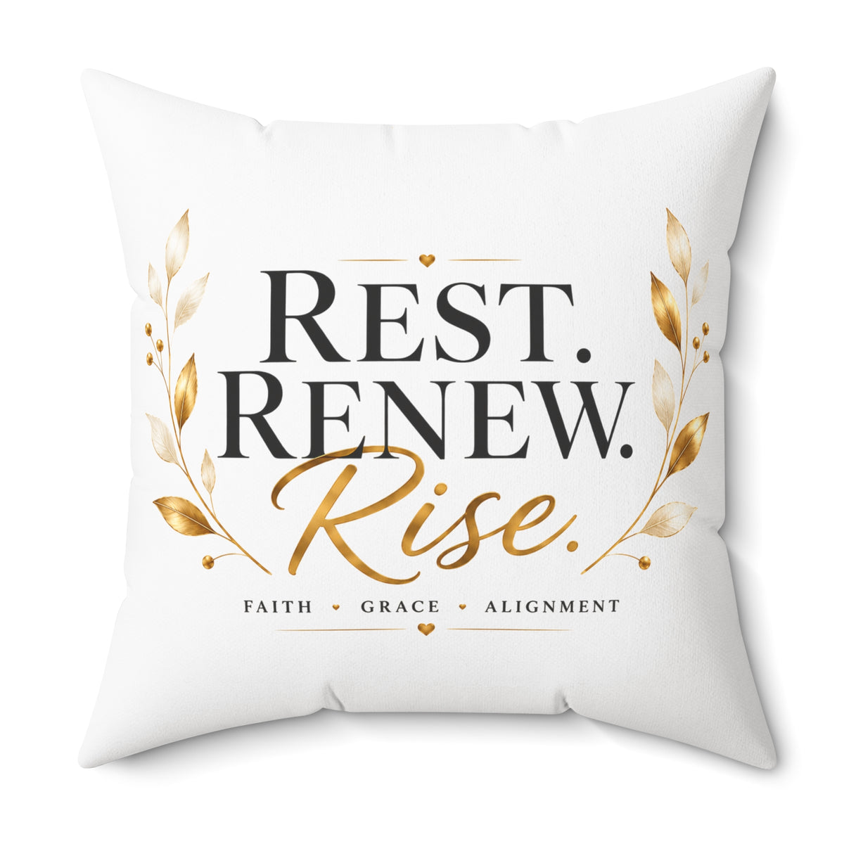 Rest. Renew. Rise. Decorative Pillow