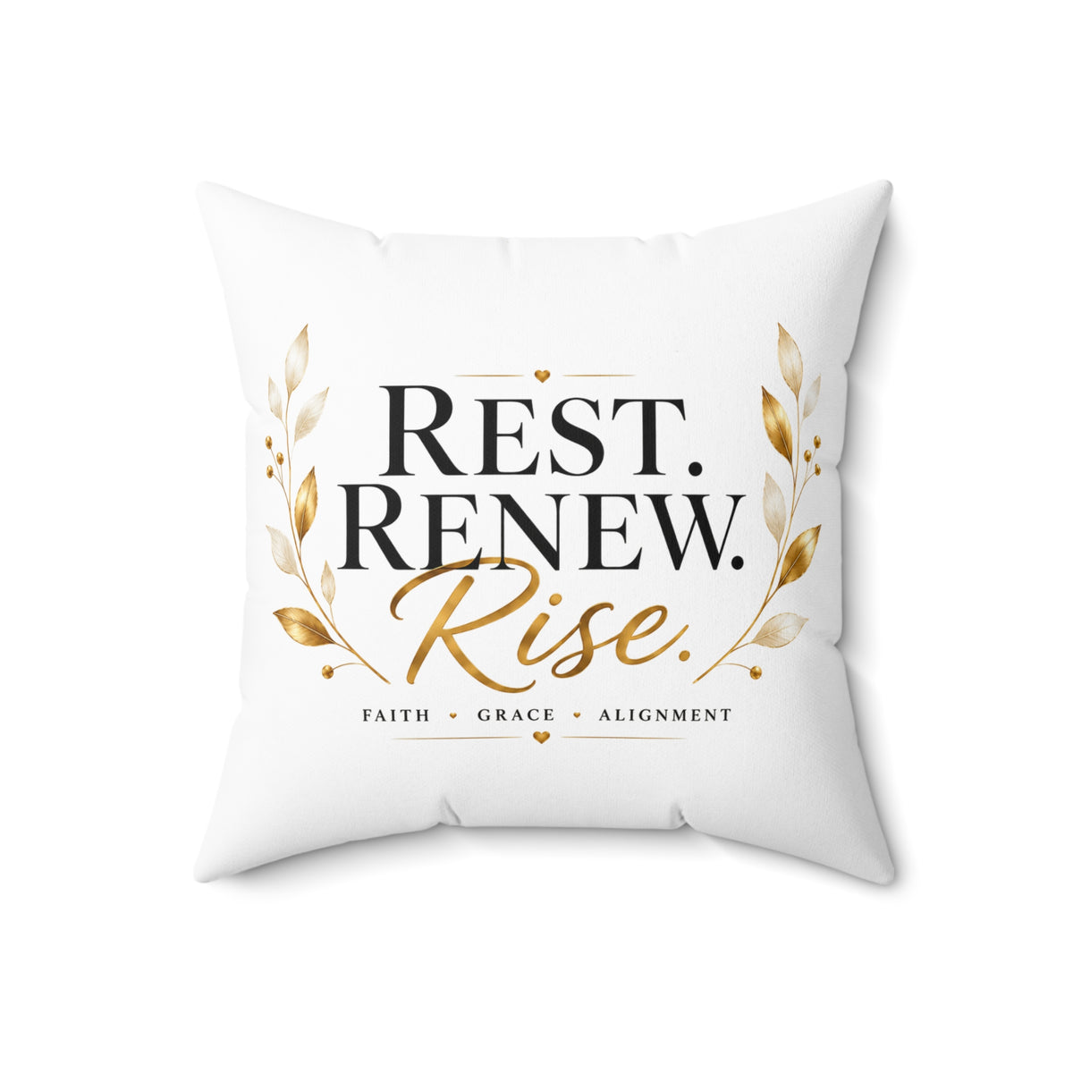 Rest. Renew. Rise. Decorative Pillow