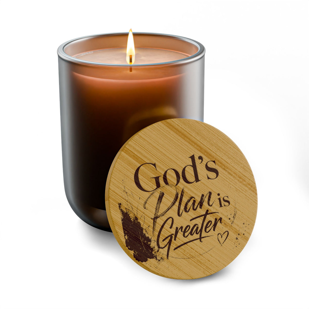 Engraved  Soy Candle — "God's Plan Is Greater"
