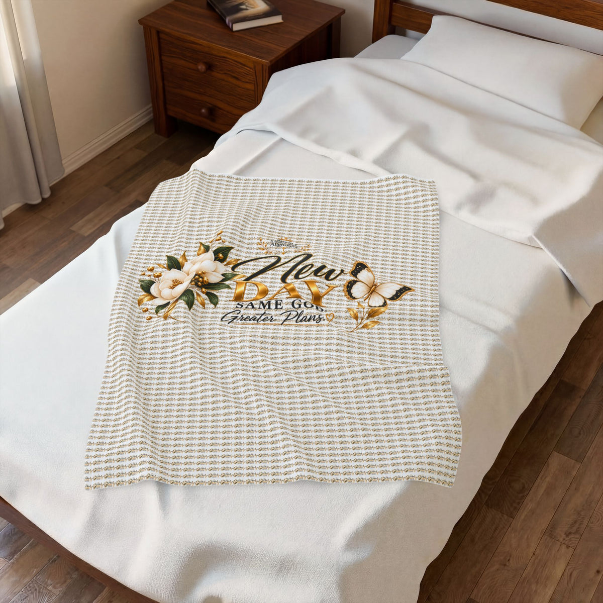 New Day Floral Velveteen Plush Blanket